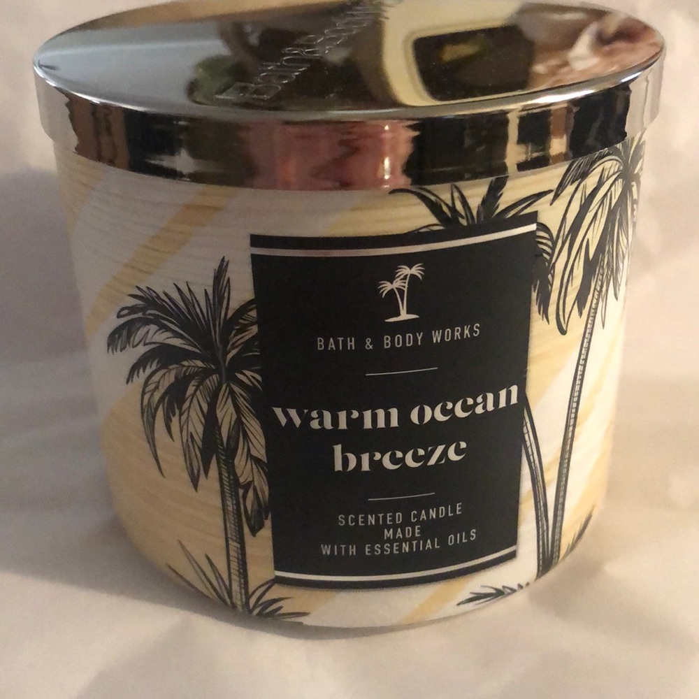 NWT Bath & Body Works Warm Ocean Breeze 3 wick candle.